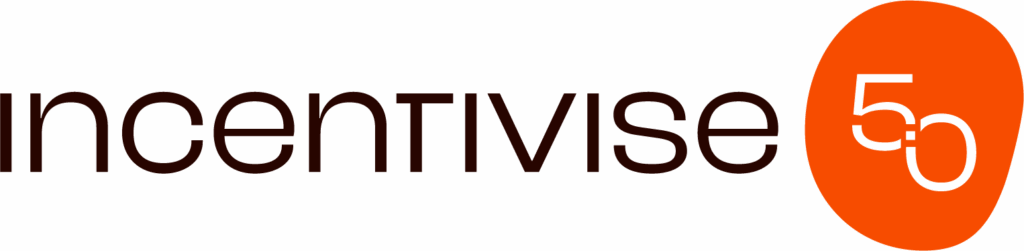 Brand logo: the word 'incentivise' in dark text with a bright orange rounded badge on the right containing the number 5.