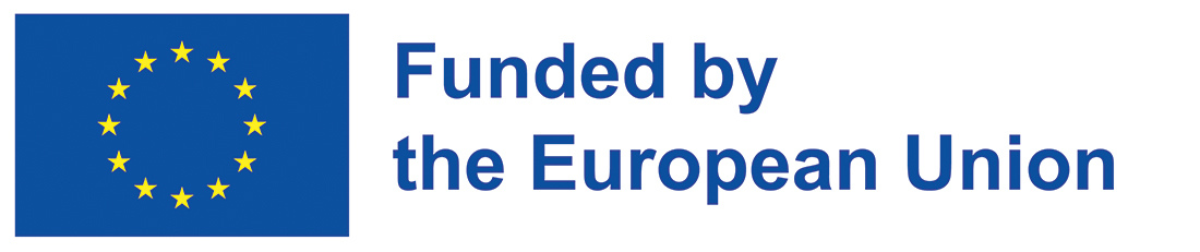 Flag_2colorseps - Fresh Thinking Labs Flag of the European Union beside the text 'Funded by the European Union'.